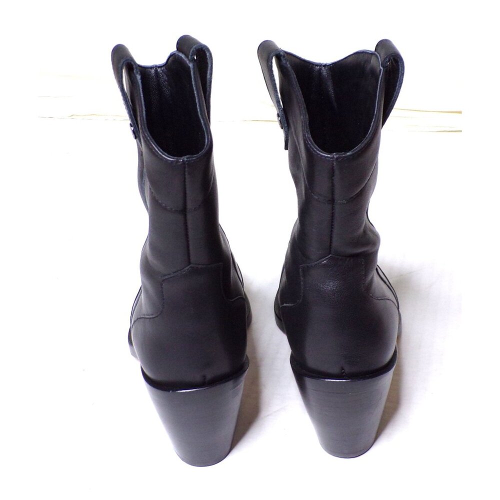 ๐7 FOR ALL MANKIND FREE PEOPLE Western Cowboy Bootie Ankle Boot 6 Black - Picture 12 of 16